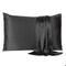 Homeroots 20 x 26 in. Black Dreamy Silky Satin Standard Size Pillowcases 387859 - alternate 1